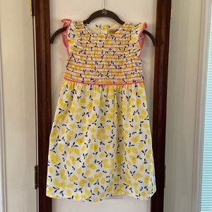 NWT Penelope Mack Lemon Print Smocked Dress 6X